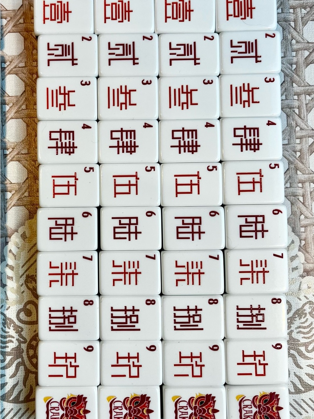 Chic Heritage Tortoise Engraved & Painted American Mahjong Set w/Green Layers - Picture 4 of 13